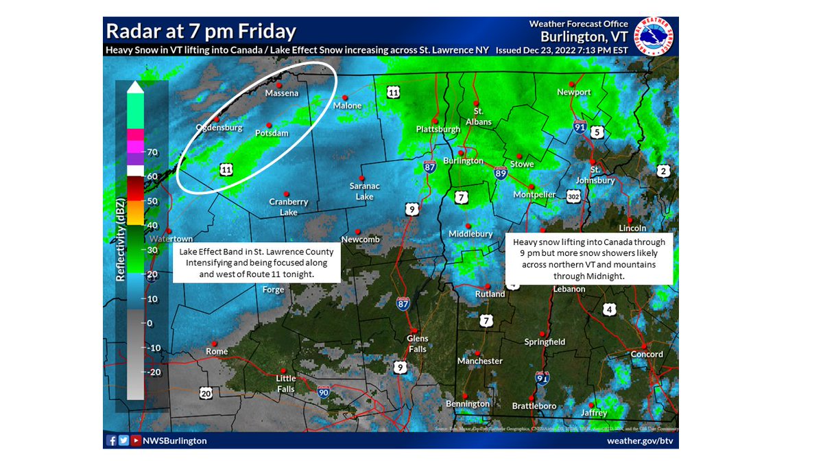 NWS Burlington on Twitter "Heavy snow across VT will lift into Canada