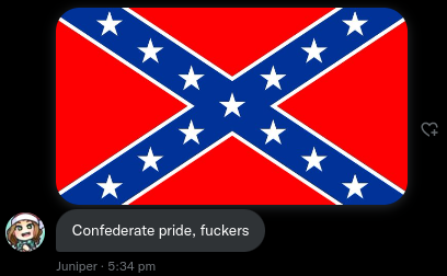 puffmain71's tweet photo. @JuniperGD At least it will let people view how racist you are https://t.co/PAhgJMZ7Jd
