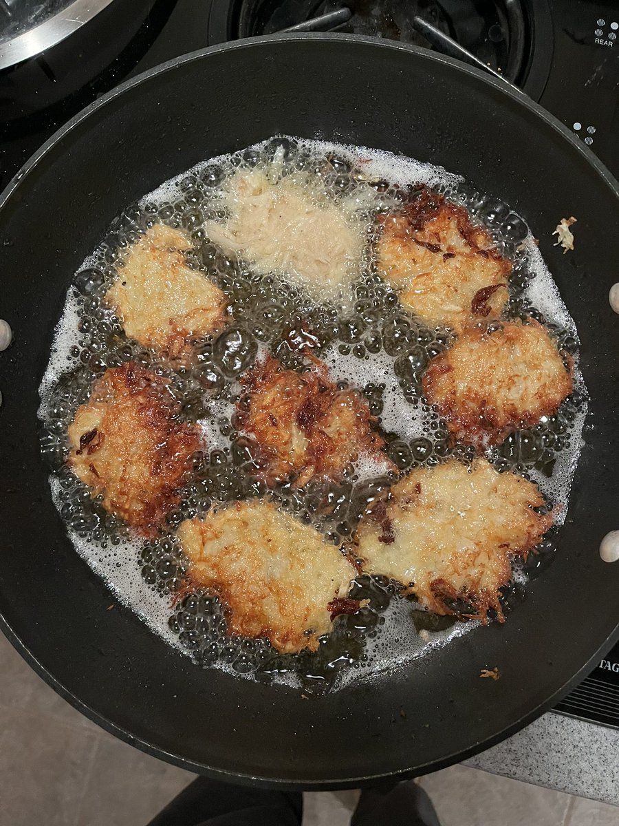 There’s a defect in my hexagonal packing. Happy 6th night of Hanukkah! Thankful for the father in laws latke recipe