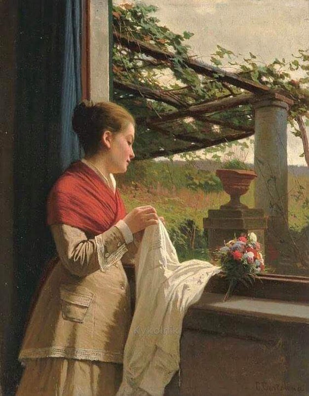 Miss at the window (hope) 1870ca.👈 Private collection 🔍 Cesare Bartolena 🎨 Livorno, May 27, 1830 Livorno, May 14, 1903 was an Italian painter and photographer. He died in poverty at his home in via Sproni in Livorno on May 14, 1903. Happy weekend Friends! 🌟🌟🌟🌟🌟🌟🌟🌟🌟