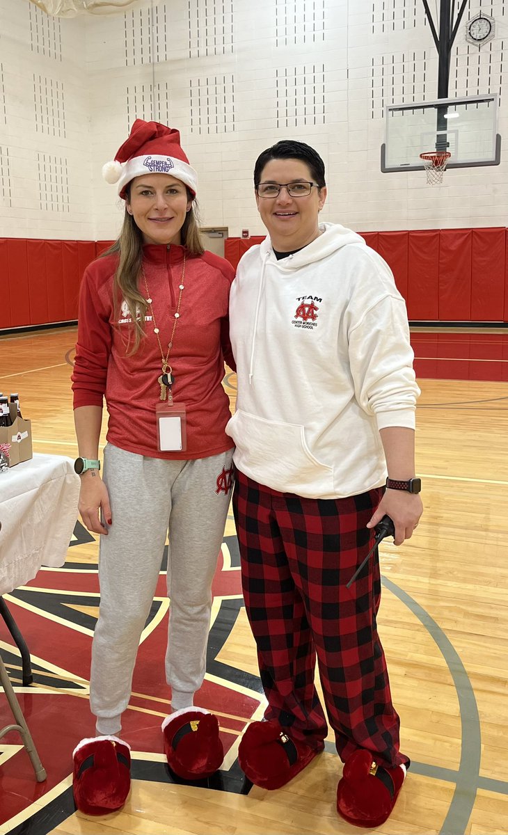 The Principal and Asst Principal brought much joy and laughter to staff and students with their hands on participation in Holiday Spirit Week at Center Moriches HS. Thank you for your hard work in making things happen. @CMHighSchool <a href="/FormanKaty/">Katy Forman</a>