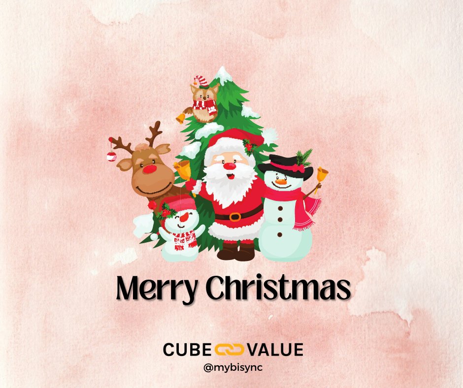 mybisync's tweet image. Wishing 1 and all a #MerryChristmas 

From us at #CubeValue that brings you the #Bisync ERP solution.