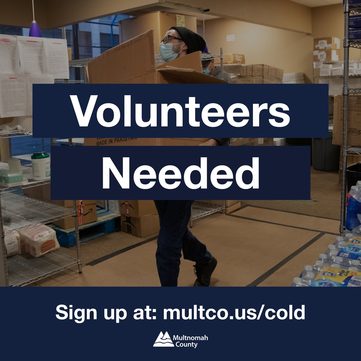 Volunteers are needed to help staff Warming Shelters today, Dec. 23, and tomorrow, Dec. 24. Shifts needed at the Convention Center &amp; Reynolds High. Training available. Helpful to have health-related or behavioral health exp. Links at multco.us/cold