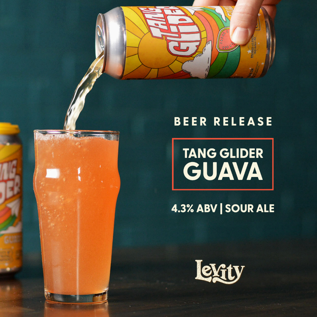#OnDraft and in cans to-go today!  Tang Glider Guava Sour Ale

#LevityBrewing #LevityAltoona #BeerRelease #SourAle