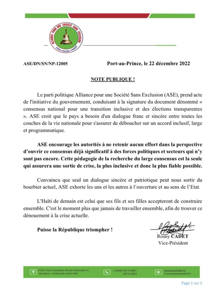 aseayiti's tweet photo. Note Publique du Parti ASE https://t.co/Ps4yas1jDX