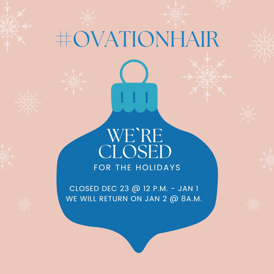 Wishing you &amp; yours a gorgeous holiday season &amp; Happy New Year! 💙🥰🥳✨🎉 #OvationHair