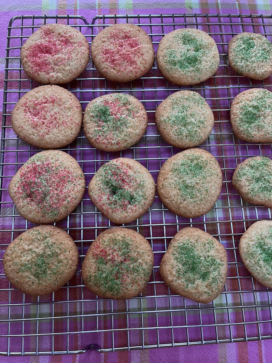All done making Christmas cookies!! Last batch was Martha Stewart’s sugar cookies! Yay done!!