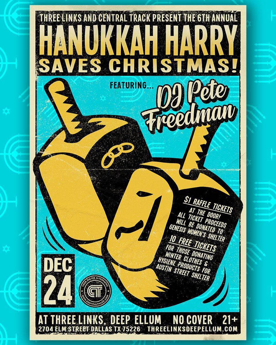 Pete Freedman (@petefreedman) on Twitter photo 🧵 INCOMING: A sappy thread inviting you to join me for 'Hanukkah Harry Saves Christmas' at <a href="/3LinksDeepEllum/">ThreeLinksDeepEllum</a> on Christmas Eve (a mostly annual tradition since 2016!) if you live in Dallas-Fort Worth and don't have other plans or family obligations... 🧵 INCOMING: A sappy thread inviting you to join me for 'Hanukkah Harry Saves Christmas' at <a href="/3LinksDeepEllum/">ThreeLinksDeepEllum</a> on Christmas Eve (a mostly annual tradition since 2016!) if you live in Dallas-Fort Worth and don't have other plans or family obligations...