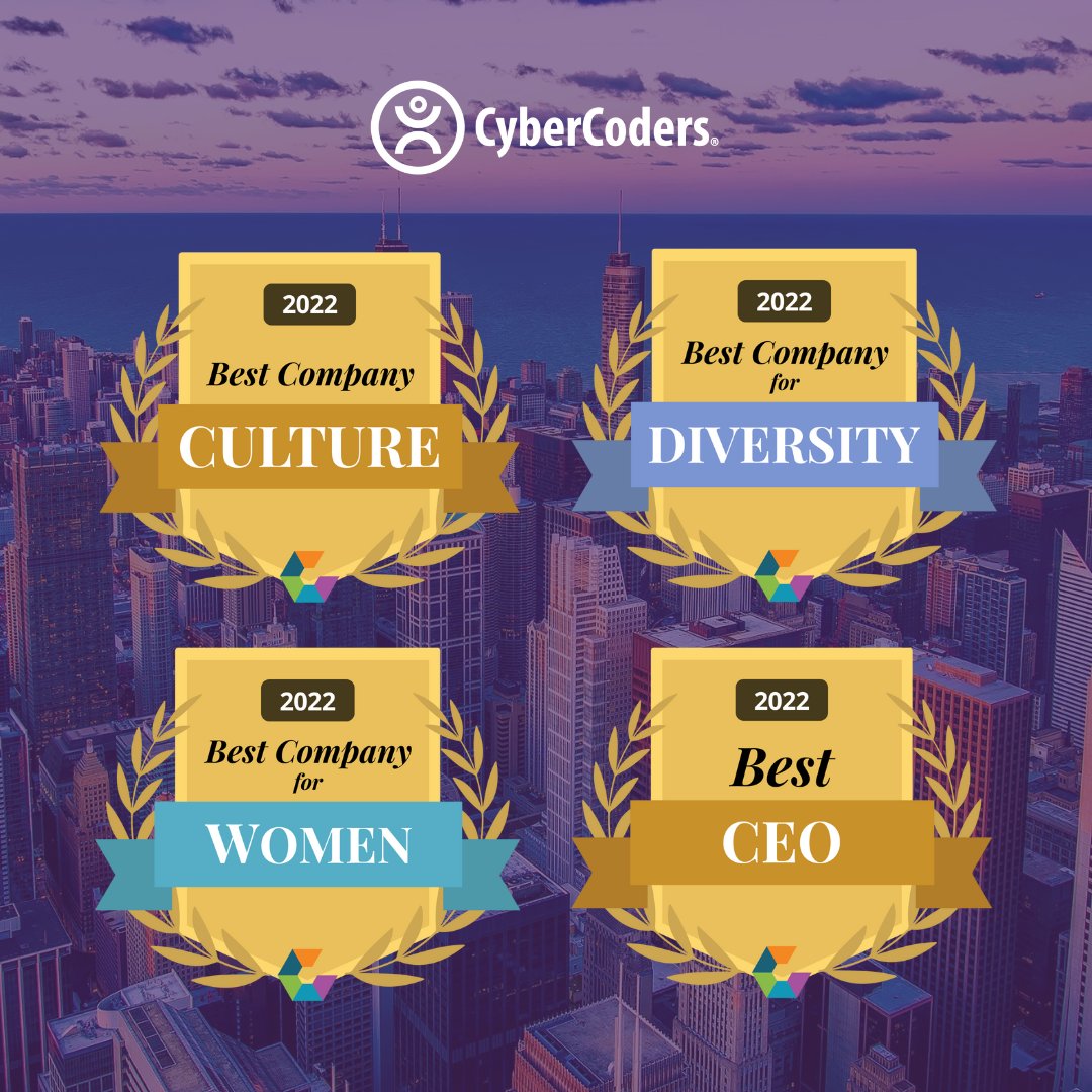 CyberCoders's tweet image. As we close out our year and give our team members a much-deserved week off for a great 2022, we want to celebrate these awards CyberCoders has won for Best Company Culture, Best Company for Diversity, Best CEO, and Best Company for Women!

#cybercoders #comparably #hiring #jobs