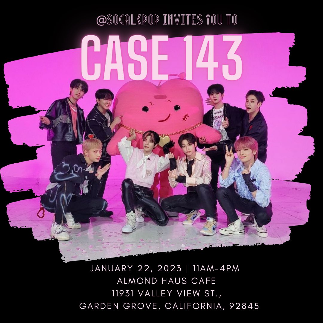 socalkpop's tweet photo. Our second event in January!! We’ll see everyone soon ☺️ preorder link will be up shortly 
#cupsleeveevent #orangecountyevents #staystraykids #cupsleevekpop #kpopevent #kpopoc #kpopsocal #socalcupsleeve #socalevents #socalkpop #straykidsedit #case143 #straykidscupsleeve #stays https://t.co/645lLLB038