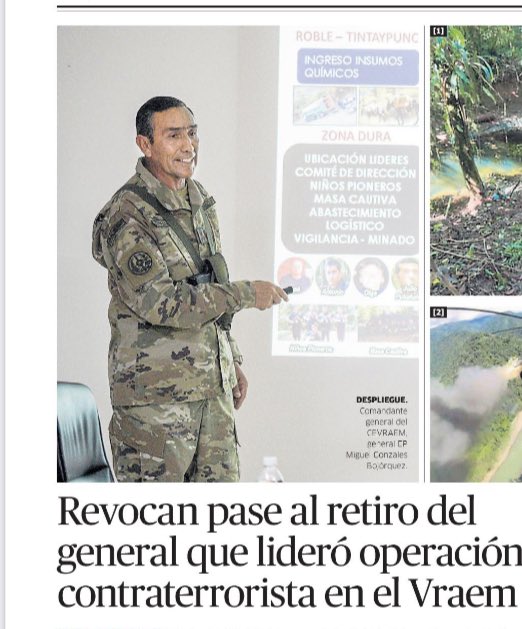 Frospigliosi's tweet photo. Una muy buena decisión. Los socios de Sendero en el gobierno lo habían castigado por su desempeño en la operación Patriota. ⁦@larepublica_pe⁩ https://t.co/ybNCohULZa
