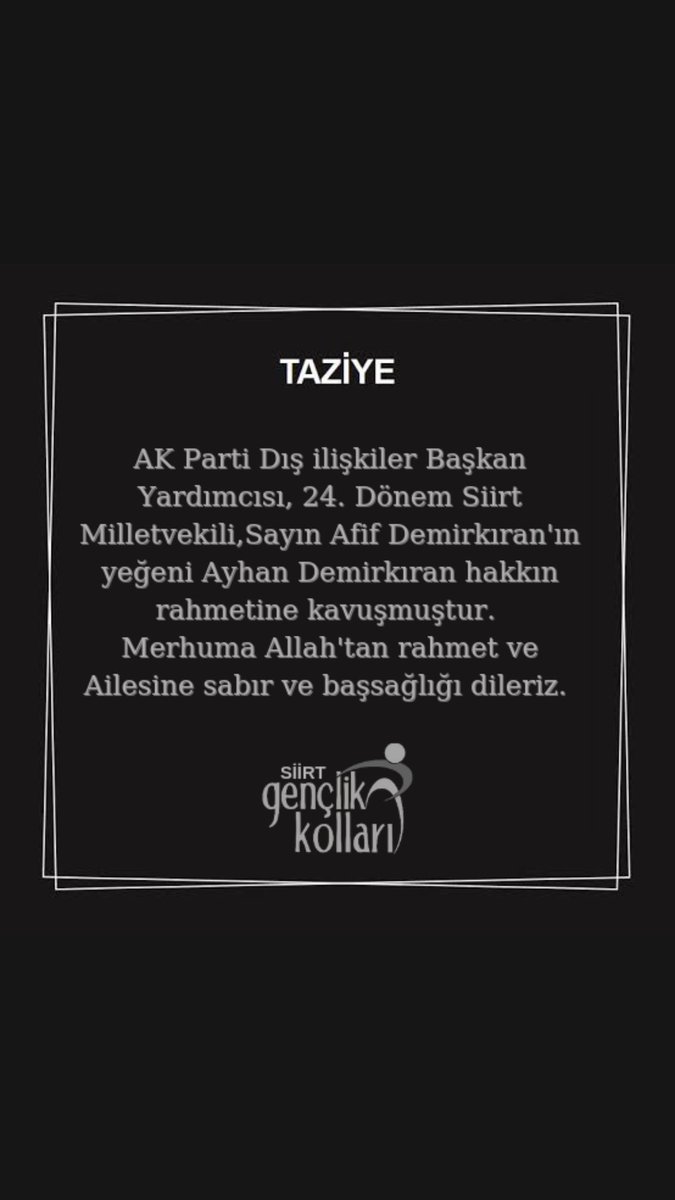 Taziye ve Başsağlığı