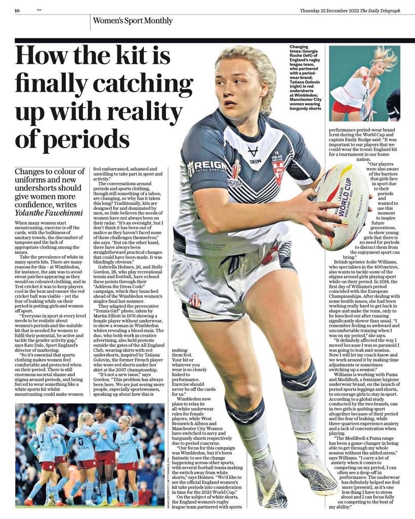 Kit is starting to catch up with reality of periods 

Thanks to <a href="/TelegraphSport/">Telegraph Sport</a> for showcasing our work with <a href="/England_RL/">England Rugby League</a> 

#jointhetribe #iceni