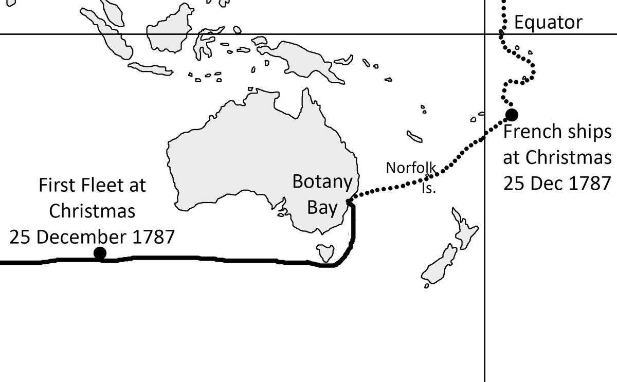 OTD in 1787 two squadrons are racing to #BotanyBay. Britain’s #FirstFleet is 600 miles SW of Cape Leeuwin. France’s ships under #JFGLaperouse are traversing the Tonga archipelago. 
Will the absolute monarchy or the democratic, constitutional monarchy shape the southwest Pacific?