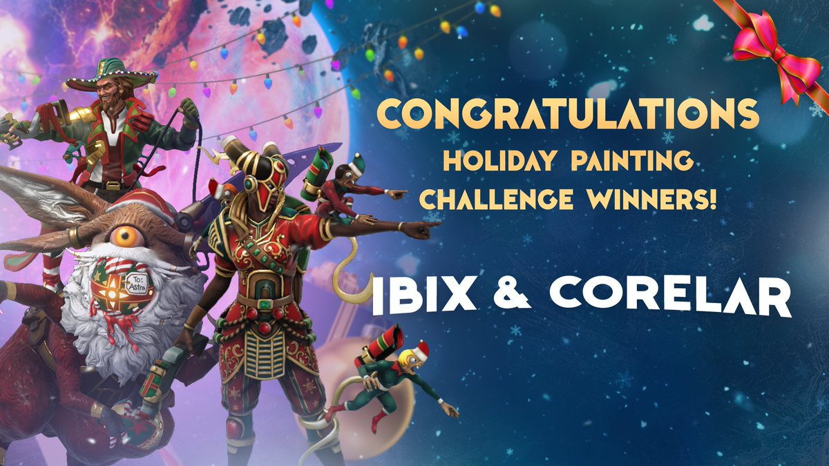 Moonbreaker's tweet photo. Congratulations ibix (Old Saint Slopper and Elf Zax) and Corelar (Santa Deadeye and her Elfzos) for winning the Holiday Painting Challenge! 🎄

Thank you to everyone for their incredible entries. You made our job picking a winner very difficult 🥰 https://t.co/0keebdJ03y