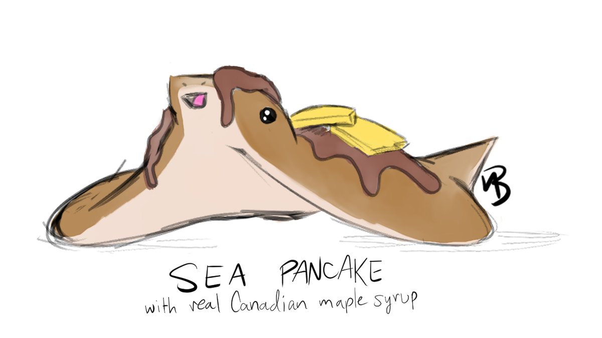 VBArtPlace's tweet photo. Just saw @OneTopicAtATime's latest video &amp; immediately thought of this. Sea Pancake. With real Canadian Maple Syrup. https://t.co/bX0JLn3RIJ