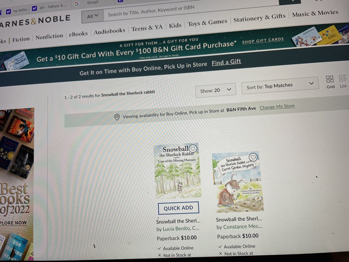 Snowball the Sherlock Rabbit, my mysteries are for sale on Barnes and Noble, boy, I am proud of Snowball!