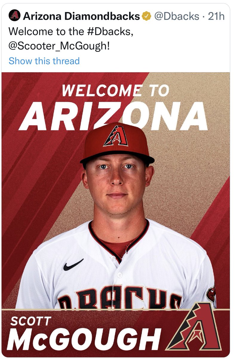 teamcsi2's tweet image. Congratulations to the son of our dear friends, Tom and Luci McGough, (and a former CSI Baseball Camper) for signing a 2 year contract with the @arizonadiamondbacks! Your CSI family is excited for you and proud of you, Scottie!!