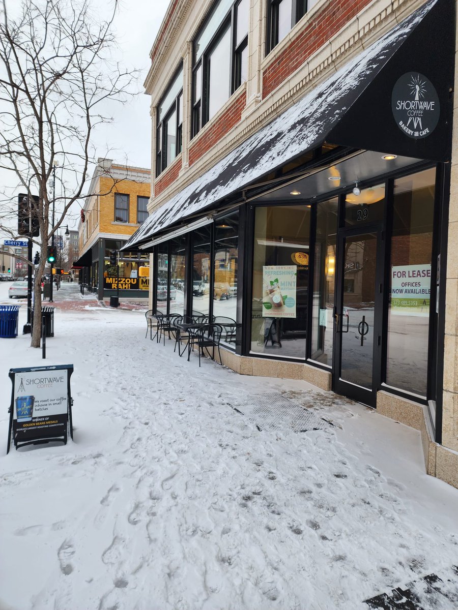 It's frigid out there! Warm up at the 9th Street location with a latte, tea, or hot chocolate! The #AlleyA location will be closed until Monday. #receiveandtransmit