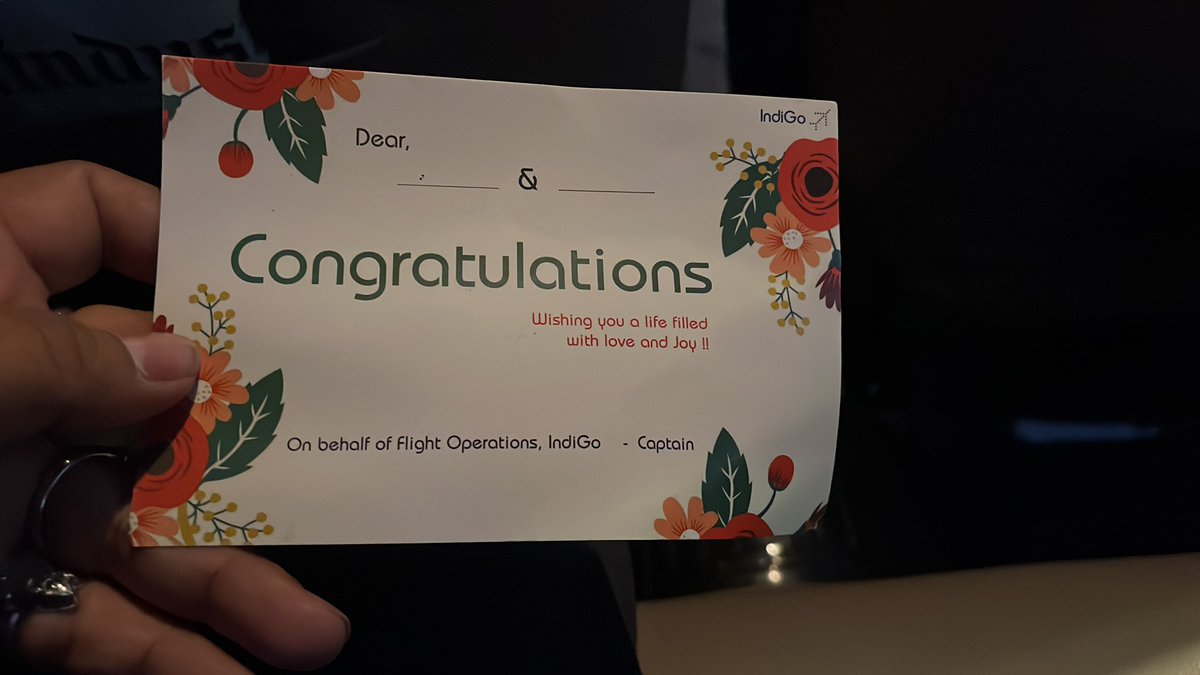 saikramesh's tweet photo. Salute the Cabin Crew of #indigo6e #indigoairhostess #Indigoairlines #pilots for a lovely surprise in my recent flight from Chennai to Delhi and then Delhi to Dubai when the crew came up to me and said “We are extremely touched by the kindness and appreciation you showed us” https://t.co/s6uQdhuGIr