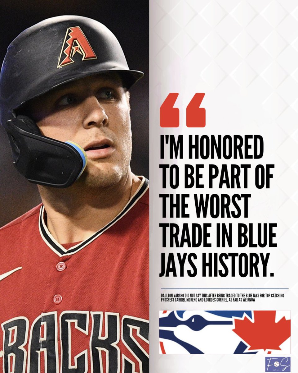 FAX Sports: MLB on X: Daulton Varsho after trade to Blue Jays:   / X