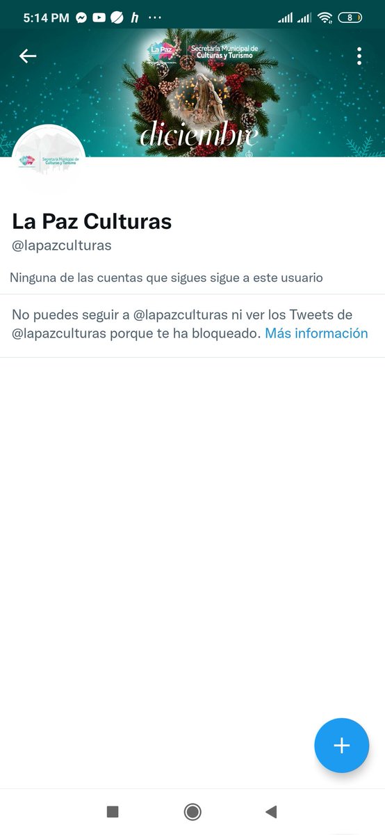 Una página de información institucional que bloquea usuarios 🤣🤣.
Puede ser peor la secretaria de culturas de la Alcaldía? A quien más tiene bloqueado?
