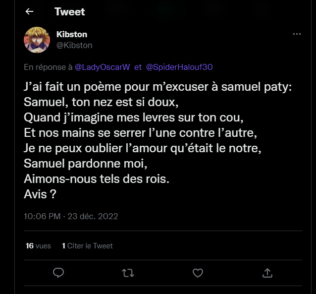 LadyOscarW1's tweet photo. J'ai fait ce qu'il fallait faire face à ce genre de je ne sais quoi, aucun mot pour nommer ce raté de l'IVG, pharos est déjà sur ses côtes mais si vous ne voulez vraiment #NiOubliNiPardon il ne faut rien lâcher jamais! #samuelpaty #LesLU https://t.co/T0bfOxeGbs
