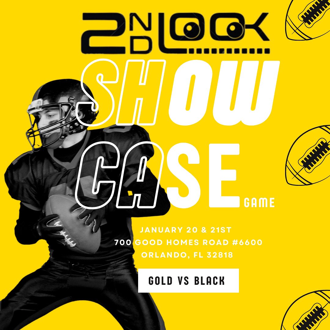 2ndlookrecruit's tweet image. Attention Class of 23’s, 24’s &amp;amp; 25’s.
If you have not been recruited, and still need a college home. We are hosting a showcase game with pro combine &amp;amp; potential scholarship opportunities. Limited Spots Available! Invite Only. 

#Centralflorida #Southflorida  #highschoolfootball