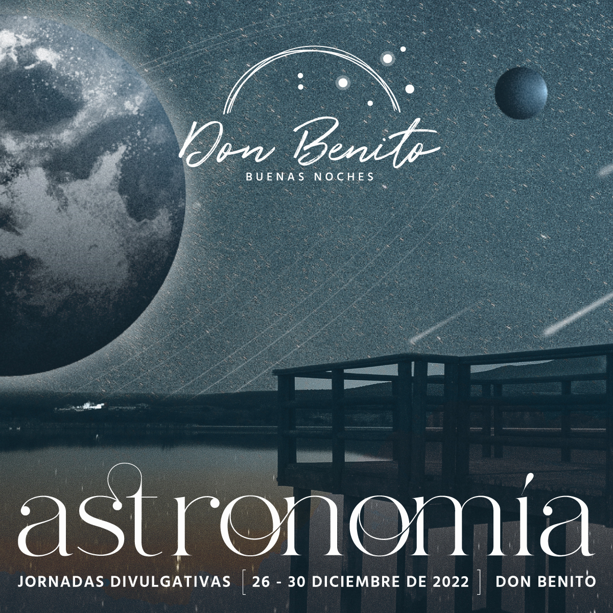 ☝️Si estás haciendo planes para esta #Navidad, no olvides que del 𝟐𝟔 𝐚𝐥 𝟑𝟎 𝐃𝐨𝐧 𝐁𝐞𝐧𝐢𝐭𝐨 se convertirá en la capital de la astronomía extremeña🤩 

⭐️Exposiciones
🪐PLANETARIO
🗣PONENCIAS 
🎺MÚSICA

¿Qué mejor plan para disfrutar con familia y amigos? 🥰