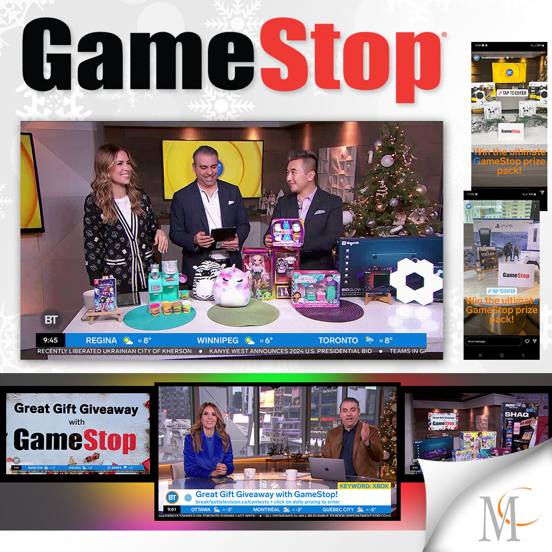 We’re wrapping up the year with our fun integration for GameStop with Breakfast Television. Our weekly Give Away prizes had us all feeling a little Santa spirit. Happy Holidays from our MCA family.