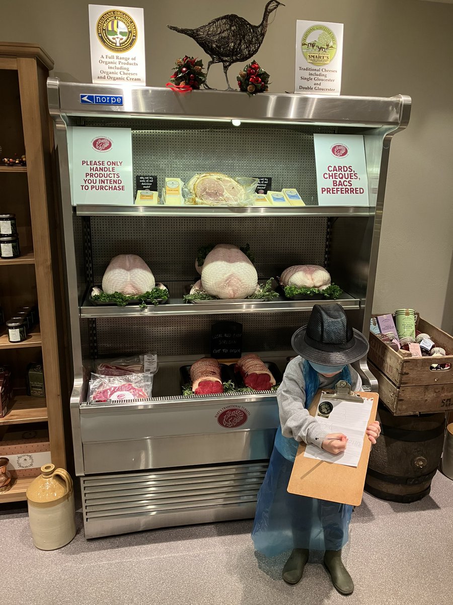Hartsturkeys's tweet photo. Proud Dad moment here at HTT. A couple of days ago I shared a pic of Rob (first generation at HTT) in action. At the same time, the third generation was also busy decorating the shop and checking my stock take for errors! https://t.co/WiQGbs01GL