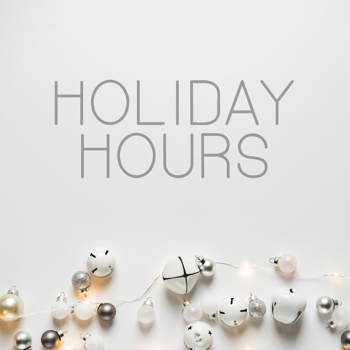 Our holiday hours are as follows: We will be closed from Monday December 26 to January 2.... The office will reopen on Tuesday January 3 2023.... We wish you all a happy &amp; healthy holiday season.