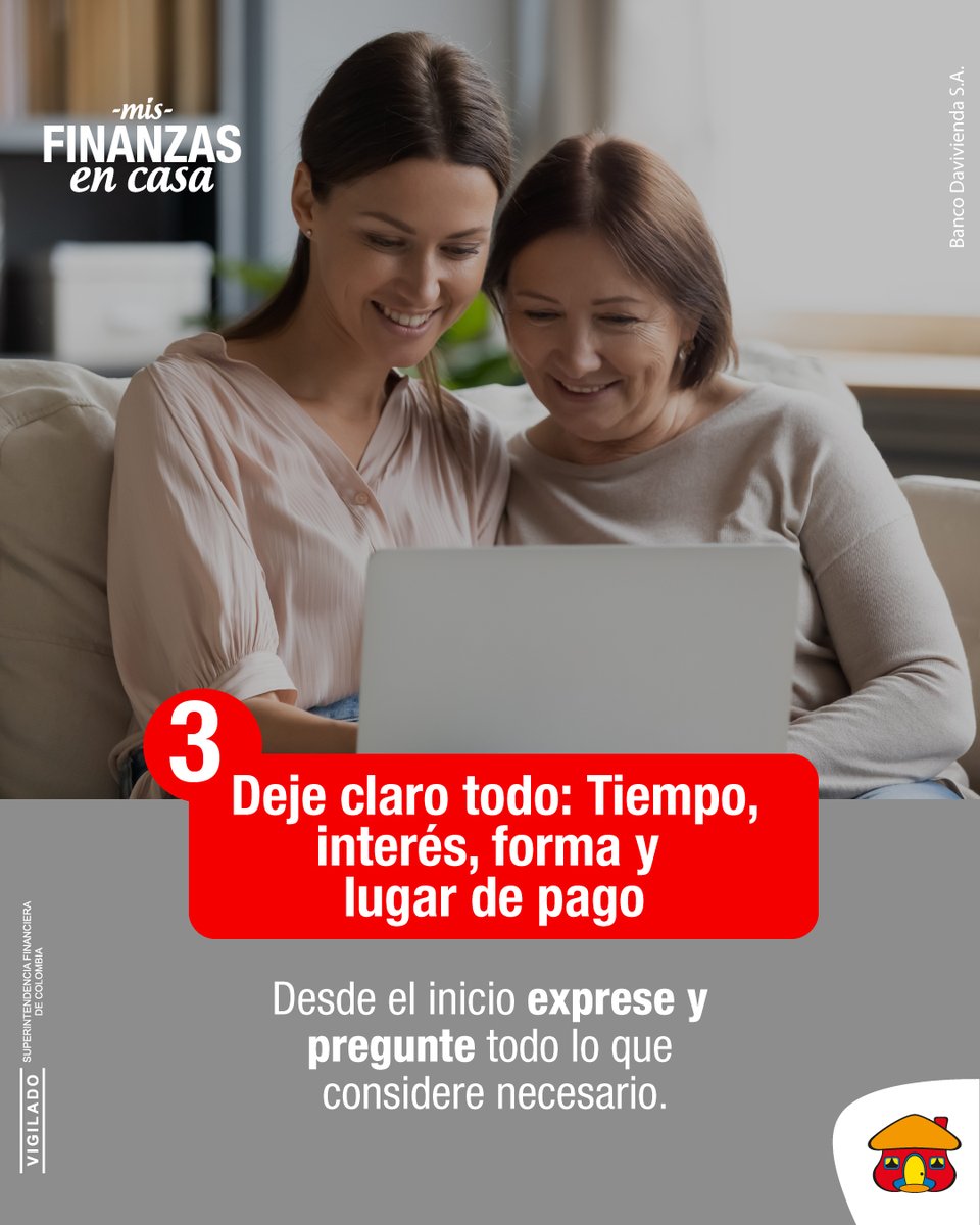 Prestar dinero 💵 nunca es fácil, aquí le dejamos unos consejos si piensa hacerlo🤔.
Cuéntenos qué tácticas aplica usted a la hora de prestar dinero 🤑.

#Prestamo #ConsejosDelDia #MisFinanzasEnCasa #FinanzasParaNoFinancieros