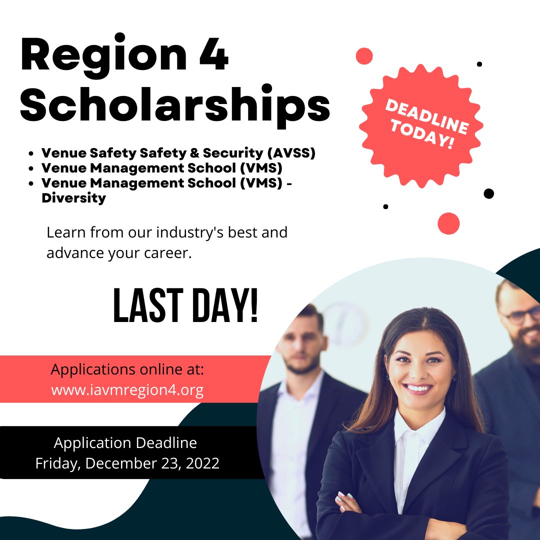 IavmRegion4's tweet photo. Today is the last day to submit your scholarship applications! It is not too late. https://t.co/ADeUdSAQXE https://t.co/8lDBu2TJKK