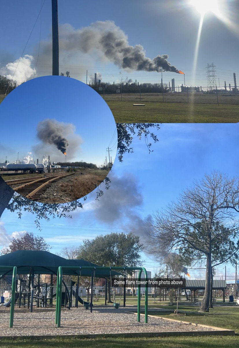 Flaring is occurring at multiple facilities the most evident one is coming from Exxon in Baytown. We stopped by the park and the smell is unbearable. <a href="/HarrisCoPC/">HarrisCoPC</a> <a href="/TCEQ/">Texas Commission on Environmental Quality</a> <a href="/EPAregion6/">U.S. EPA South Central Region</a> <a href="/EPAMichaelRegan/">Michael S. Regan</a>