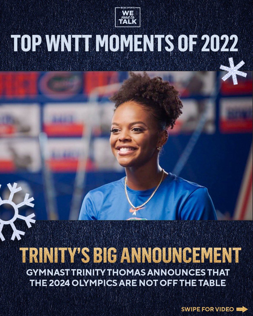 WeNeedToTalk's tweet photo. We have had some amazing moments on We Need to Talk this year and we are kicking off our top WNTT moments of 2022 with Trinity Thomas’ big announcement📣 

Watch our final show of 2022 on 12.25 at 12:30P ET on @CBS and @paramountplus📺 

#ncaa #gymnastics #trinitythomas https://t.co/FXRVBZuSPr