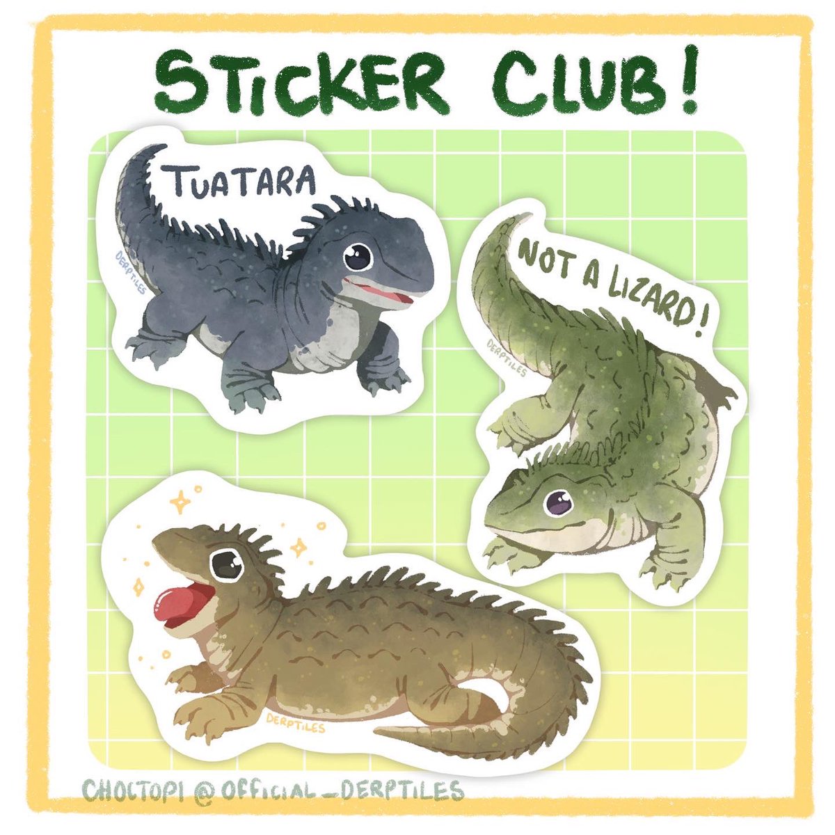 derptiles's tweet photo. I forgot to post about sticker club again! The theme is tuararas! https://t.co/Mx2YQw0bQ2