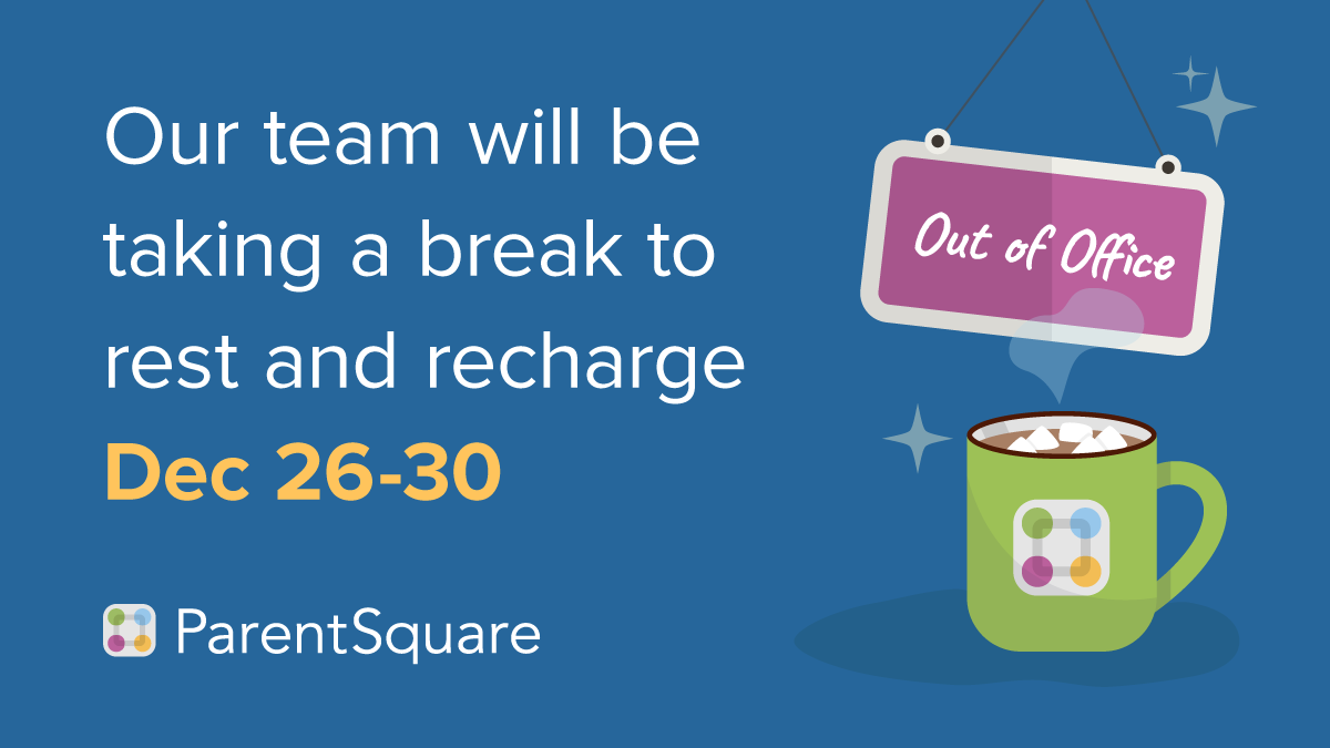 ParentSquare's tweet photo. We believe that happy team members equal happy customers. That's why we have a #WeekOfRest so our team can rest, recharge and be ready to "wow" you in 2023. We will be monitoring tickets for urgent issues, and thank you for your patience.
#mentalhealth #k12 #edtech #schoolpr https://t.co/QEqCRIyI40