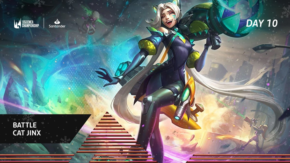 esportsantander's tweet photo. 🎁 Christmas Countdown: DAY 10 OF 12 🎁

Only 3 more giveaways to go... today we have Battle Cat Jinx skins up for grabs! 🐱 

TO ENTER:
🎅 Follow @esportsantander
🔁 Retweet this tweet

GLHF everyone! 🎄 
#esportsantander #LevelUpYourDreams #LEC https://t.co/dRpJKMTg68