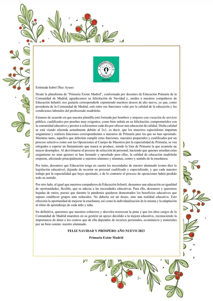primariaresiste's tweet photo. Felices fiestas a ti también @IdiazAyuso #FelizNavidadAyuso https://t.co/fg17RufI4c