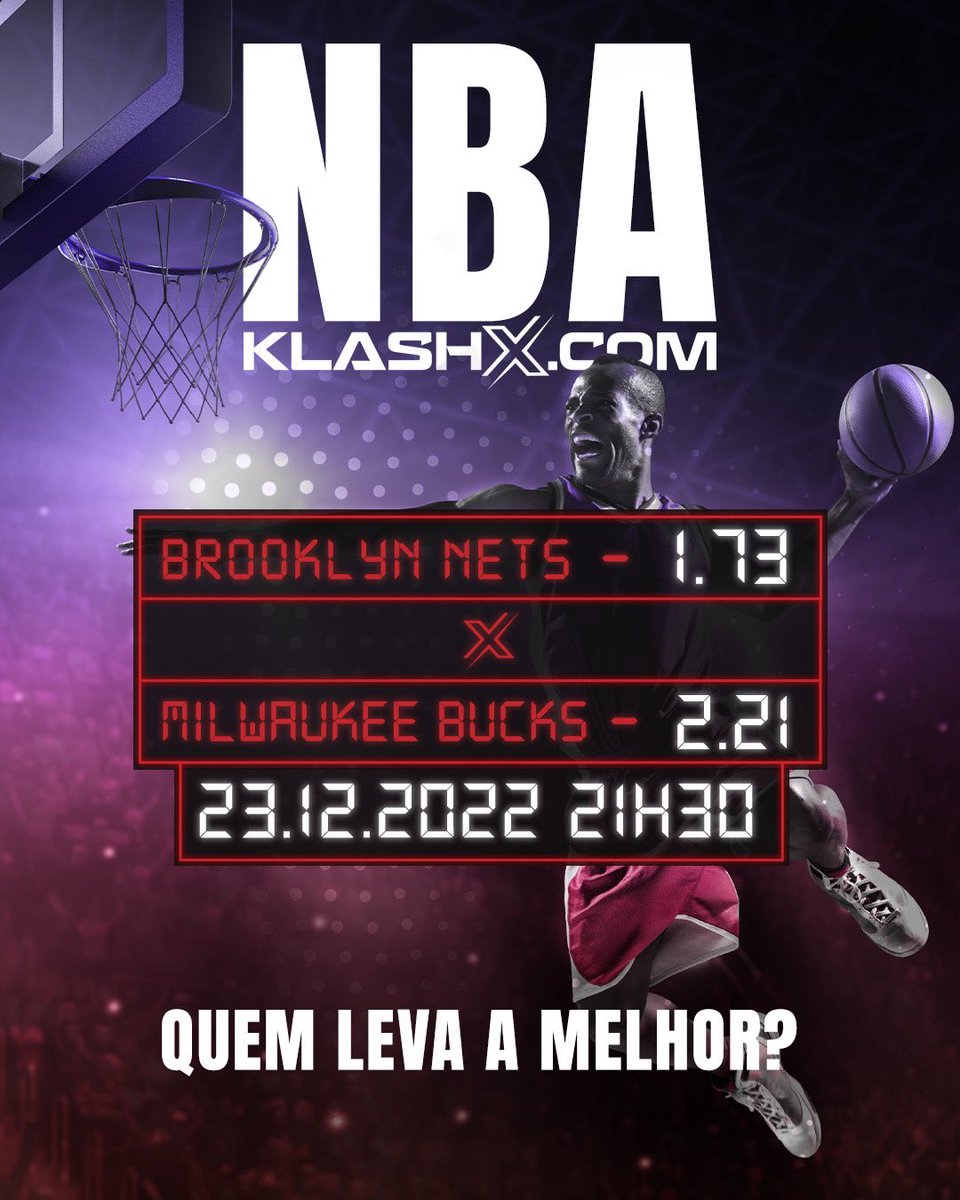 Durant x Giannis, Nets x Bucks, um grande jogo desta sexta de NBA e você pode apostar ao vivo no nosso site! 🔥

Acesse agora e faça seu cadastro! 🤑

➡️ gaming.klashx.com

#nba #nbatips #klashx #betting