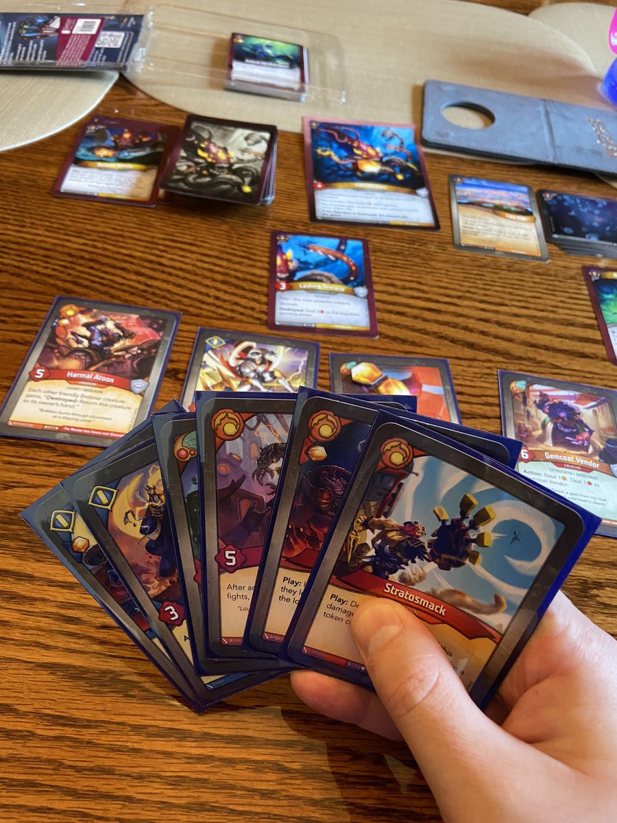 DHausUnplayable's tweet photo. Keyraken solo game #2, this time using my favorite #WindsOfExchange deck that I own! Let’s see how the new set fares… #keyforge https://t.co/j1LjgKHZh4