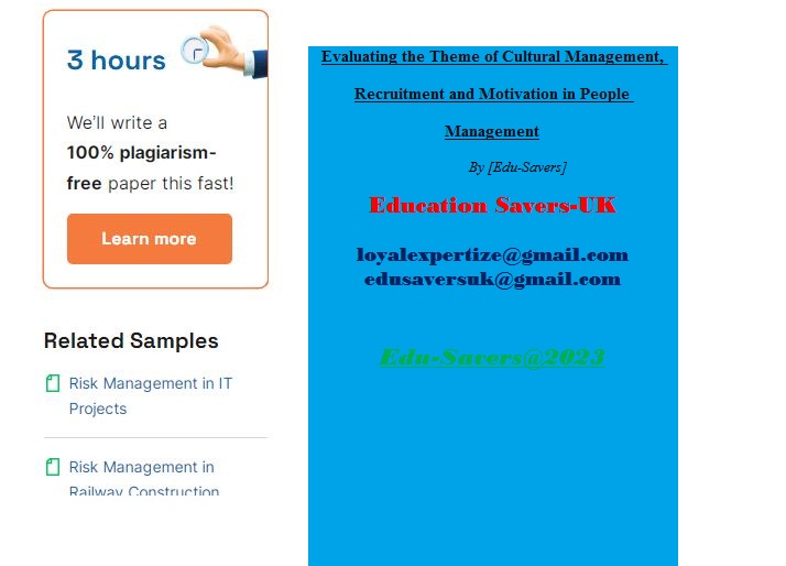 LExpertize's tweet photo. Evaluating the Theme of Cultural Management, Recruitment and Motivation in People Management
https://t.co/xqS8M9LHET https://t.co/jOfzV6ETET