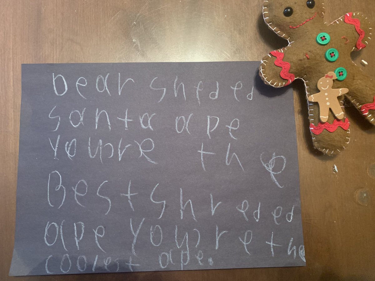 haydn239's tweet photo. Day 2 Merry #SHREDMAS 🦾🦍 IRL letter to Shredded Santa 🎅🏼 from my 7 yr old son who is a notorious right click & save fan of the @ShreddedApes https://t.co/xtPrXOw4JF