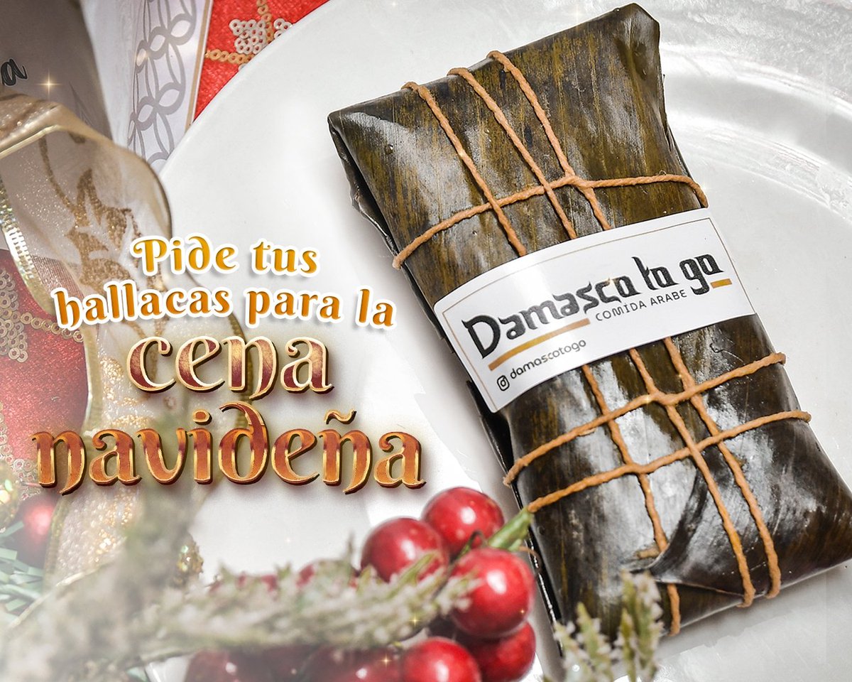 damascotogo's tweet photo. ¿Ya pediste tus hallacas para la cena de Navidad? 🤩🎄

#damascotogo #hallaca #navidad #maracaibo #comidaarabe #foodie https://t.co/m4SC3uU1QQ