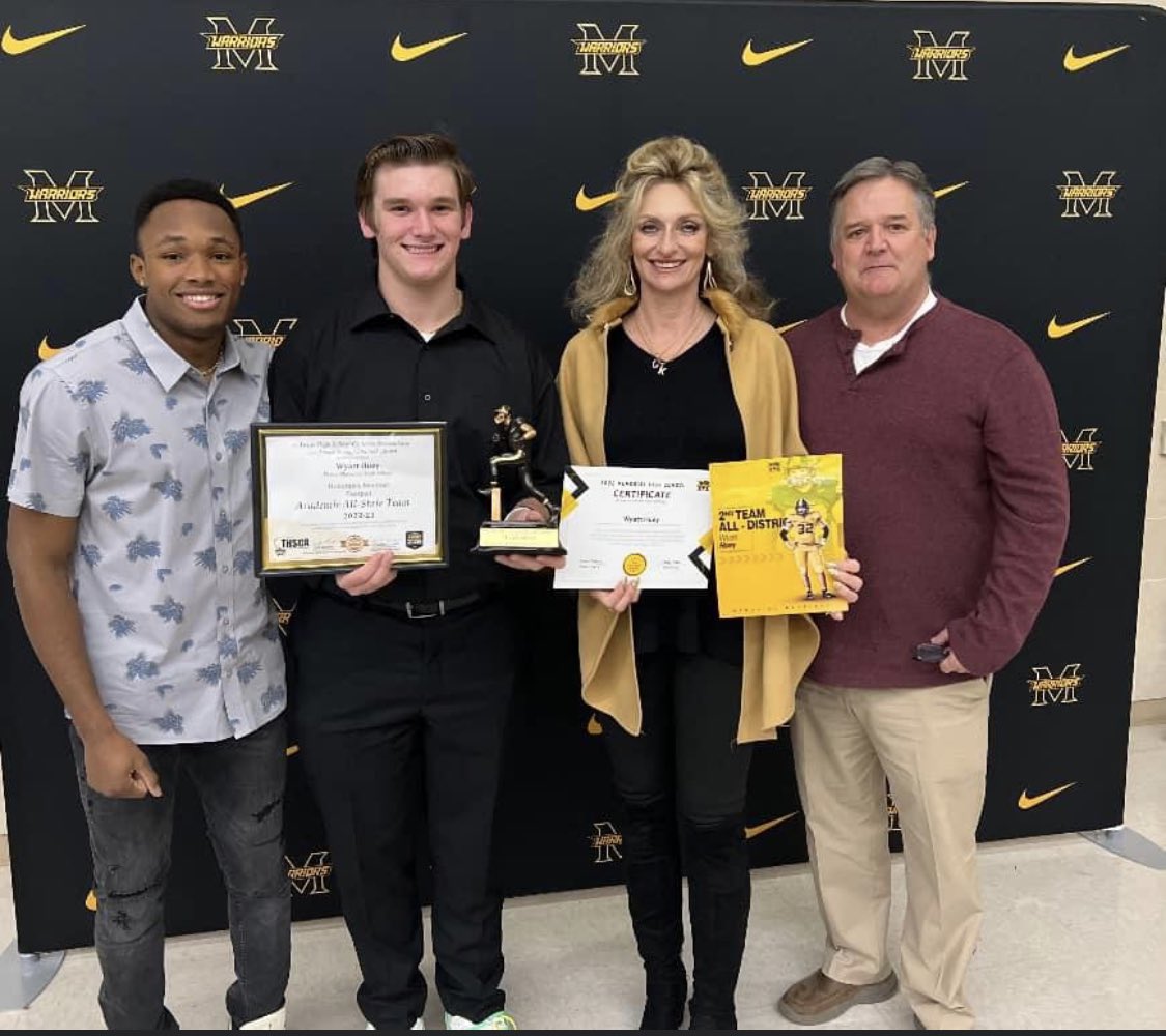 Thank you MHS Coaches!Utility Player of the Year,2nd Team All District, Academic ALL-STATE TEAM HonorableMention🏈.  The Texas HS Coaches Ass￼oc.&amp; The Texas Army National Guard recognization for grades and GPA!￼ <a href="/WyattHuey2/">Wyatt_Huey</a> <a href="/rj_demadet/">RJ de Madet</a> <a href="/GarrenHuey/">Garren Huey</a> <a href="/roberson_derick/">Coach Rob, M.Ed., RAA</a> <a href="/FMHSRecruits/">Memorial Football Recruiting</a>