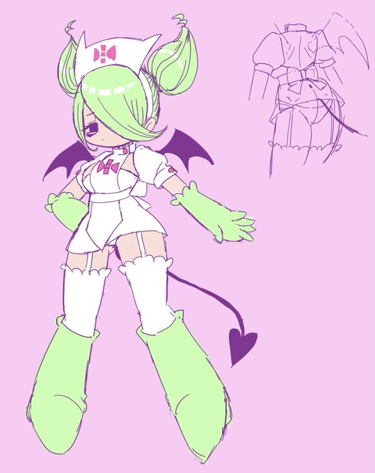 胸強調のために腰にリボンを追加
後ろ側もだいたいのイメージ覚え書き 