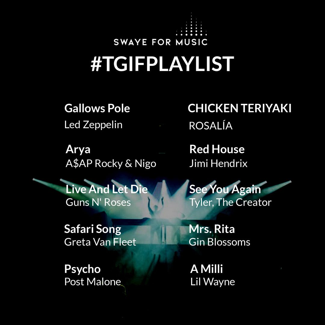 Enjoy your weekend with our Swaye for Music #TGIFPlaylist created by Swaye's team member Phil T.

Listen via YouTube Music! rpb.li/MaETP

#music #musiclover #playlist #youtubemusic #tgif #musiclovers #musicians