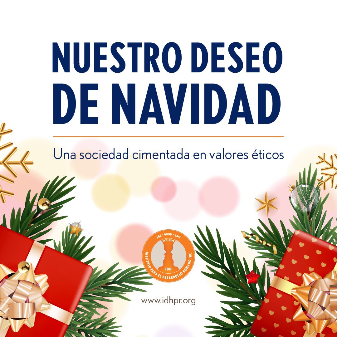 idhpr1's tweet photo. Llega la Navidad, momento de unión ideal para fortalecer los valores éticos. ¡Feliz Navidad! #IDHPR #Navidad #Etica #Valores https://t.co/u6qPNCs55I