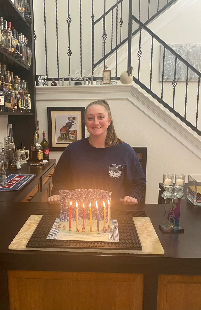 Furman Women’s 🏀 Director of Operations Lauren Bornstein celebrating the 6th night of Hanukkah. 🕎

#JCA | #CoachesLightCandles | #HappyHanukkah